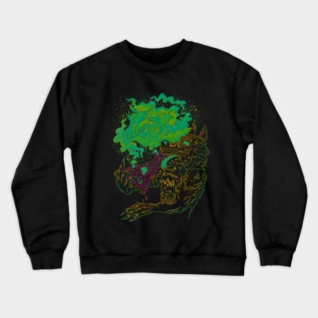 Trippy Wolf V2 Crewneck Sweatshirt by bobygates